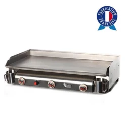 Plancha à Gaz TRIO 3 Feux - Plaque Et Caisson INOX - TR2