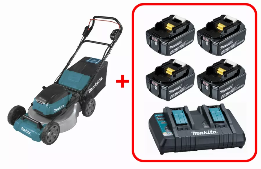 Tondeuse DLM530 36V 2 X 18V Li-Ion MAKITA + 4 Batteries 4Ah + Chargeur Double DC18RD